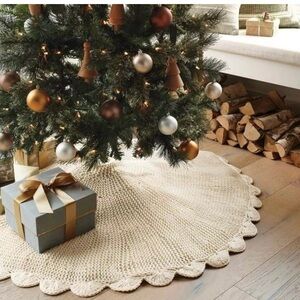 Scalloped Knit Tree Skirt Cream - Threshold designed with Studio McGee